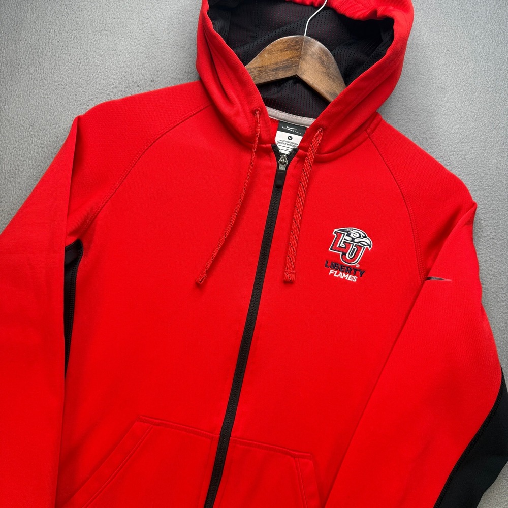 Liberty Flames Nike Therma-FIT Full Zip Hoodie Women Size M Red/Black Activewear